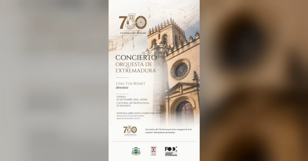 La Orquesta de Extremadura participa en la celebración del 750 aniversario de la Catedral de Badajoz con un concierto único
