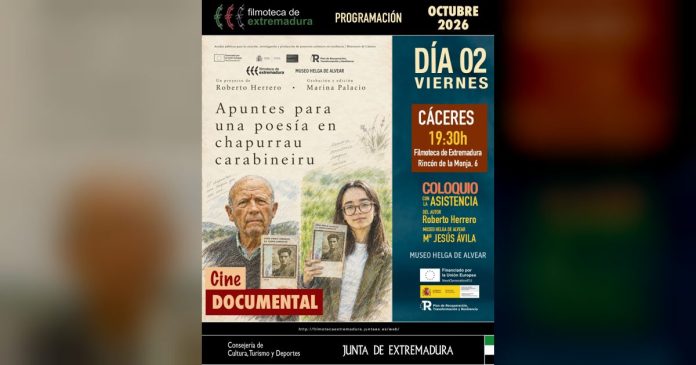 La Filmoteca de Extremadura proyecta en Cáceres 'Apuntes para una poesía en Chapurrau / Apuntes para una poesía en Carabineiru' con la colaboración del Museo Helga de Alvear
