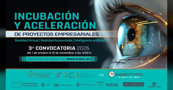 La tercera convocatoria para desarrollar proyectos empresariales en la Incubadora de Realidades Inmersivas IRIA se abre el 1 de octubre