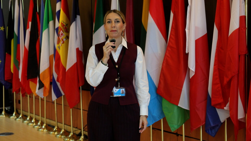 La presidenta de la Junta de Extremadura celebra desde Bruselas el respaldo del Parlamento Europeo a la continuidad de la Central Nuclear de Almaraz