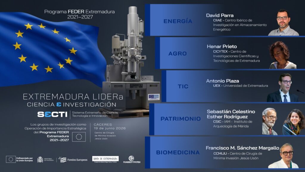 ‘Extremadura LIDERa Ciencia e Investigación’ reunirá a referentes científicos de grupos de investigación regionales con excelencia internacional