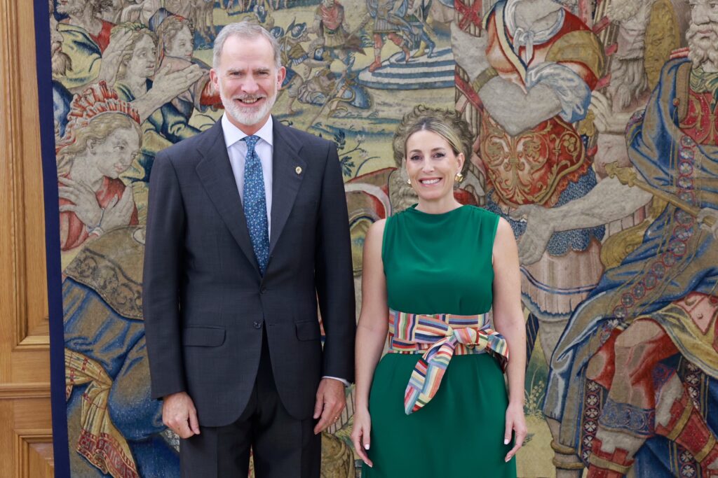 La presidenta de la Junta de Extremadura, recibida en audiencia por S.M. el Rey en el Palacio de la Zarzuela