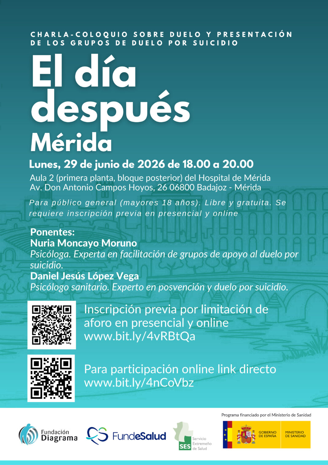 El Servicio Extremeño de Salud impulsa un Grupo de Apoyo al Duelo por suicidio para acompañar a las personas afectadas